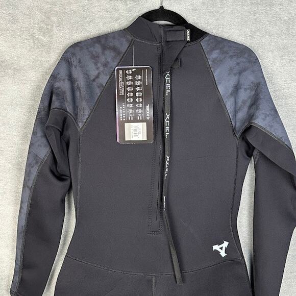 Xcel Wetsuit Womens 12 Black Axis Long Sleeve Back Zip Boy Short Spring 2MM Surf - Picture 4 of 14